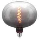 4w LED Glass Oval Smoked Grey Gradient Light Bulb Coil Spiral Filament Globe E27 1800K  GREYGOVAL