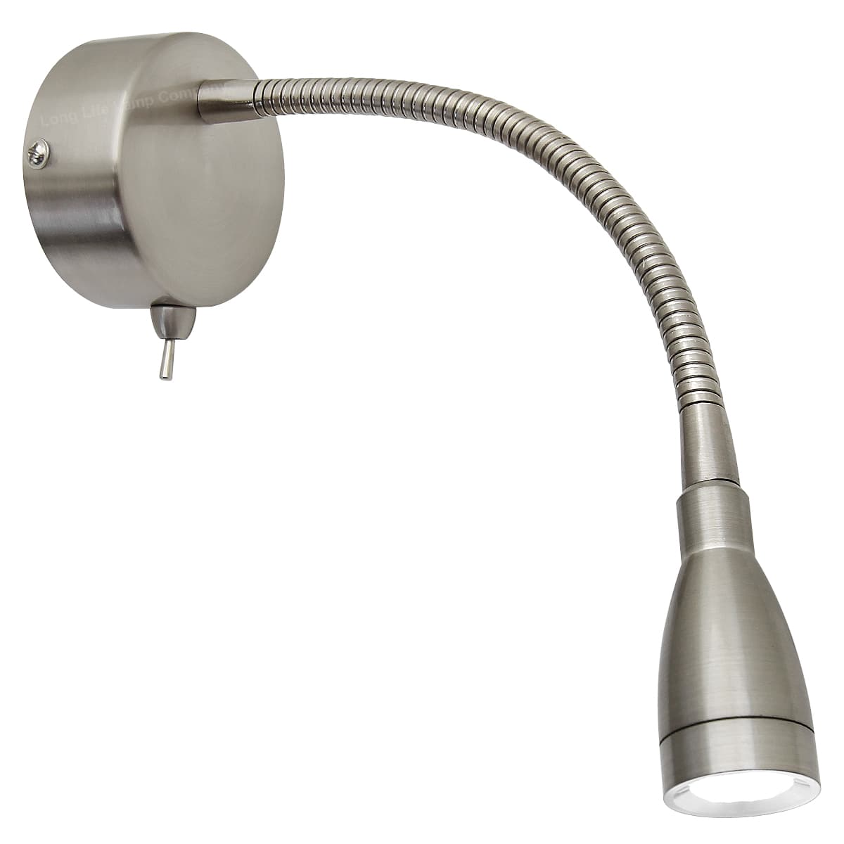 LED Bedside Reading Wall Light Switched Flexible Arm Headboard Light H3035 Cool White 