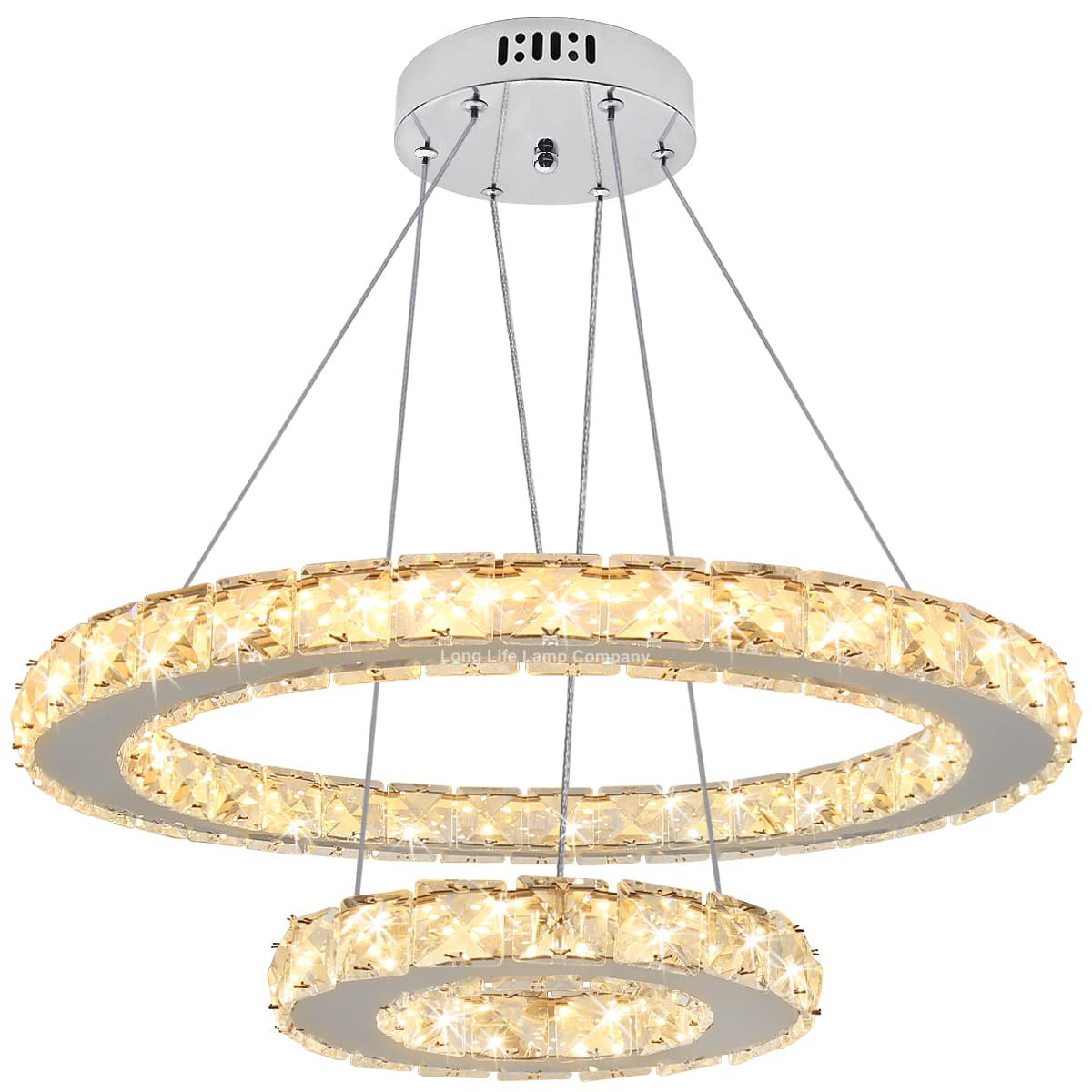 LED Modern Round Ceiling Chandelier Double Ring Warm White H3042