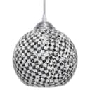 Globe Pendant Light Mosaic Glass Black and White Crackle Ceiling Lamp Shade H3012