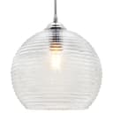 Modern Ceiling Globe Glass Pendant Lamp Shade Clear Rib H3026