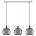Vintage 3 Lights Ceiling Pendant Lamp Cluster Mini Glass Globe Shades Smoked Grey H3044