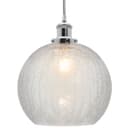 Crackle Glass Pendant Light Round Globe Shade Chrome Ceiling Lamp Holder H3043