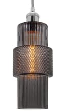 Modern Vintage Ceiling Pendant Lamp Shade Smoked Grey Cylindrical Glass H3045