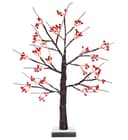LED Indoor Christmas Brown Colour with Snow and Red Fruit 60cm Mains And Battery Operated TREE05
