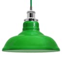 Green Ceiling Lamp Shade Pendant Light Industrial Chrome Lamp Holder Fitting H3046