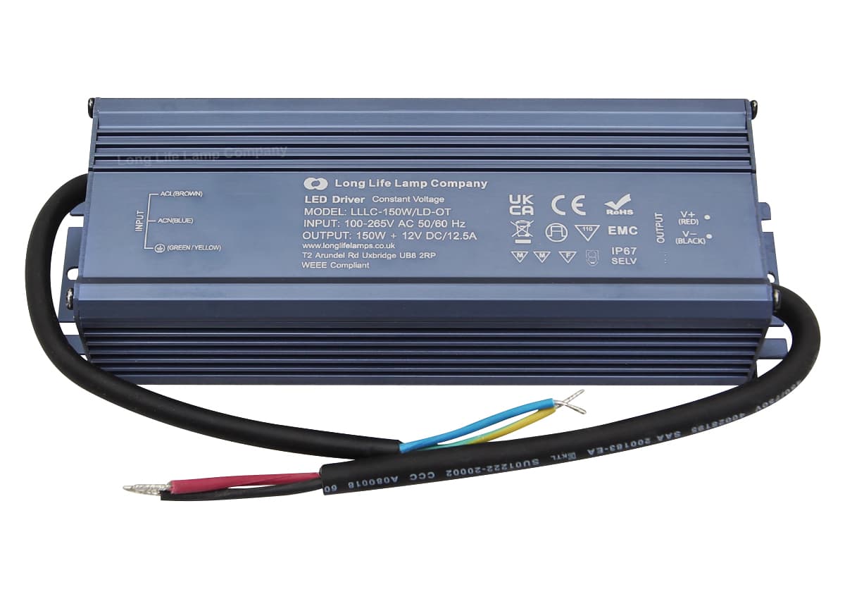 LED Driver 12v Output Low Voltage IP67 Waterproof Transformer 150W LLLC150WLDOT