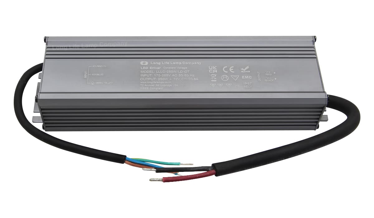 LED Driver 12v Output Low Voltage IP67 Waterproof Transformer 250W LLLC250WLDOT