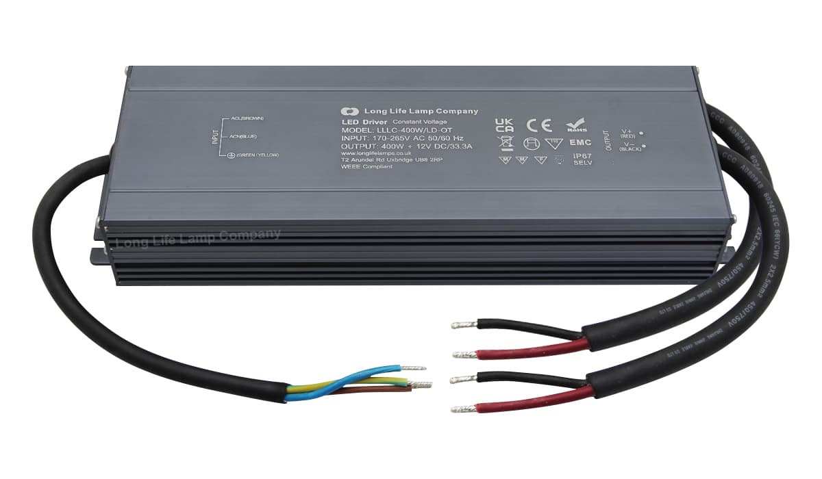 LED Driver 12v Output Low Voltage IP67 Waterproof Transformer 400W LLLC400WLDOT