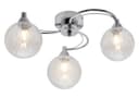 Modern Chrome 3 Way Ceiling Light Glass Globe Shades H3060 with 3 x G9 5w LED 