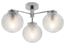 Modern Chrome 3 Way Ceiling Glass Globe Shades Light H3061 with 3 x E14 Candle 5w 