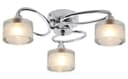Modern Chrome 3 Way Ceiling Glass Shades Flush Mounted Crystal H3062