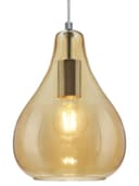 Modern Tear Drop Ceiling Pendant Light Glass Smoked Amber Lamp Shade H3067