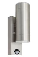 12W LED Double Outdoor Wall With PIR Movement Sensor Stainless Steel Cool White ZLC365SEN