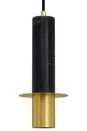 Slim Tubular Modern Black Marble Ceiling Pendant Lamp Shade Brass Holder