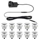 Indoor LED Plinth Lights 30mm Round Cool White Cabinet Lights 6500k 10 Kit PL5CW