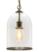 Antique Brass Vintage Ceiling Pendant Light Glass Lamp shade Bell Chain Lantern H3054