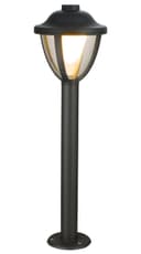 12W LED Bollard Outdoor Garden Light Stainless Steel Black Finish Warm White ZLC359BWW