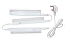 9w LED T5 Under Cabinet Link Light 6000k Cool White 220-240v AC Pack Of 3 X 200mm With Plug UC200T3