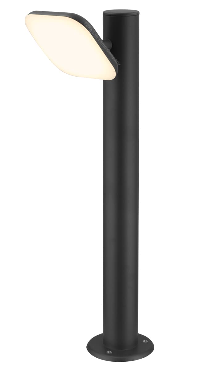 12W LED Bollard Outdoor Garden Light Stainless Steel Black Finish Warm White ZLC355BWW