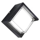 12W Outdoor Modern Square Black LED Wall Light Opal Diffuser 6500K ZLC364B