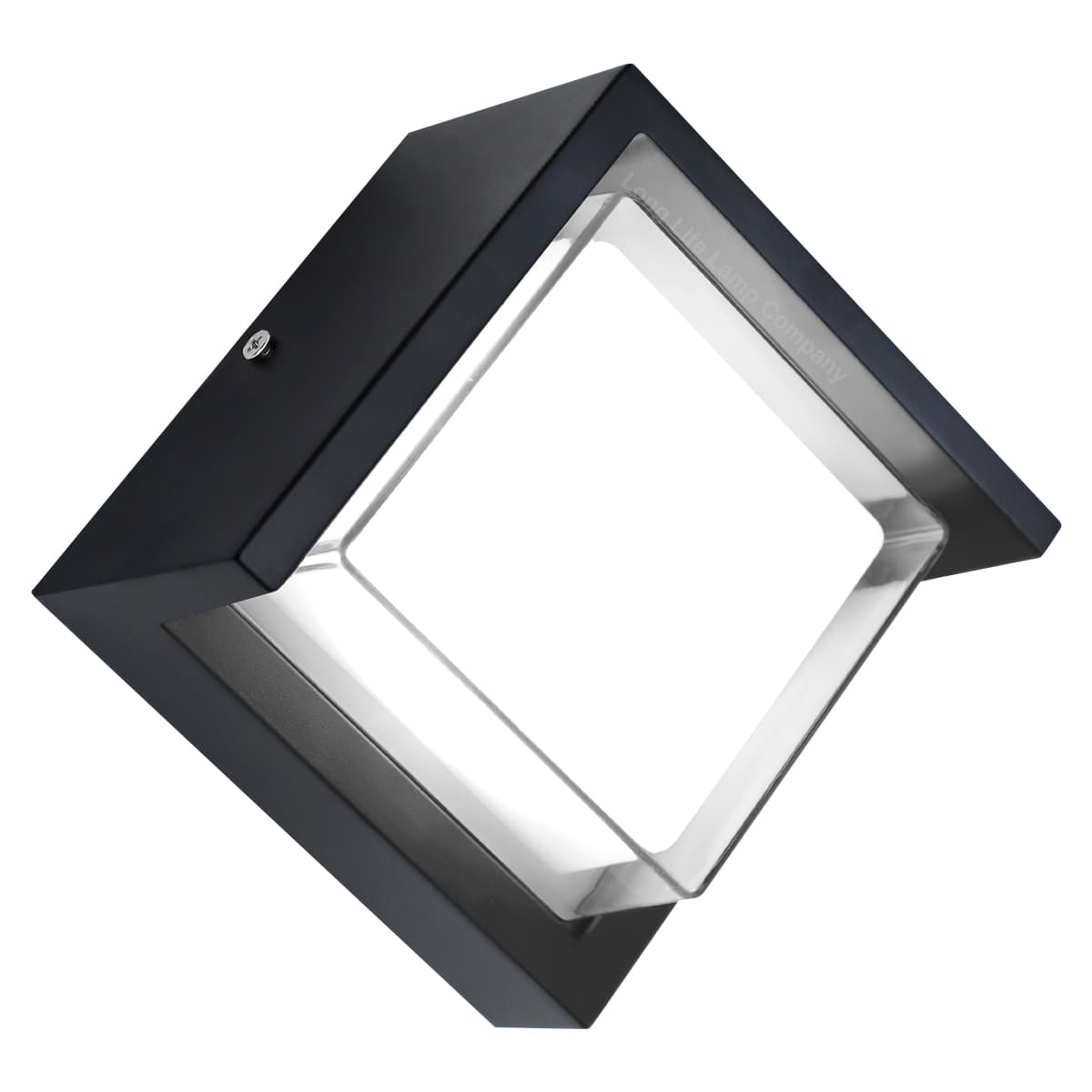 12W Outdoor Modern Square Black LED Wall Light Opal Diffuser 6500K ZLC364B