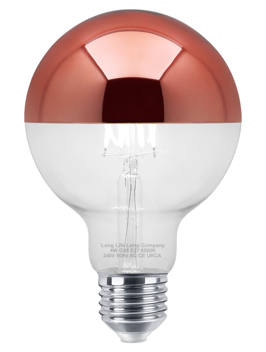 4W LED Crown Copper Light Bulb Mirror Top E27 Cool White 6500k