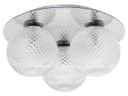 Round 3 Way Chrome Ceiling Light Frosted Pinecone Glass H3099