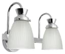 Modern Double Bathroom Wall Light Chrome IP44 Frosted Glass H3083 With G9 LED 5w Warm White