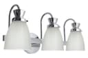 Modern 3 Bathroom Wall Light Chrome IP44 Frosted Glass H3084 With G9 LED 5w Warm White