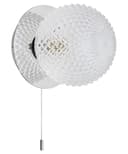 Frosted Glass Pinecone Sphere Globe Wall Light Chrome with Pull Cord H3100