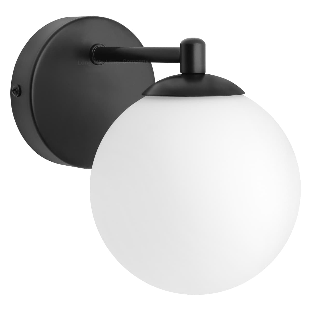 Modern Indoor Frosted Glass Globe Scone Matte Black Wall Light H3096 with LED G9 Warm White