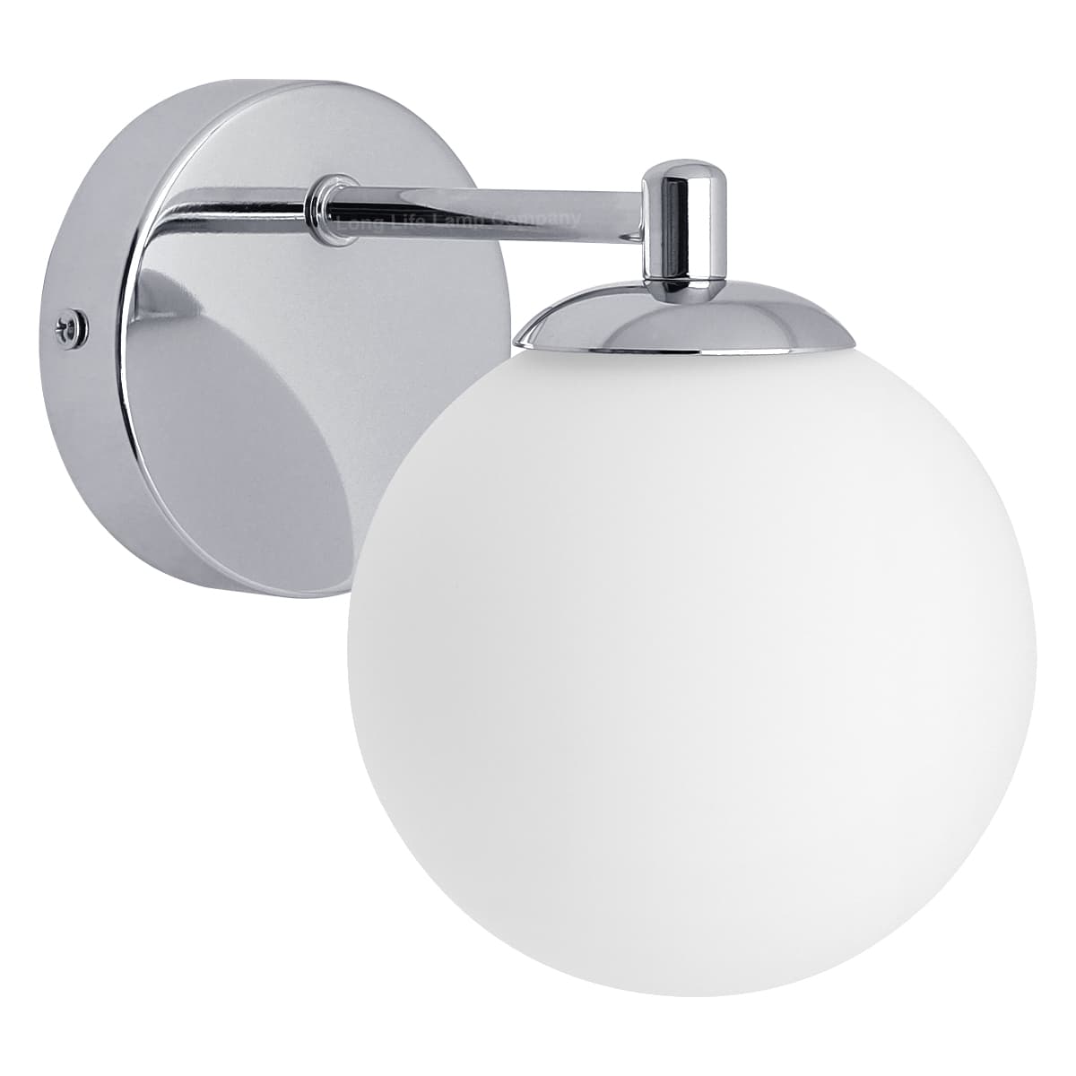 Modern Indoor Frosted Glass Globe Scone Chrome Wall Light H3097 With LED G9 Warm White