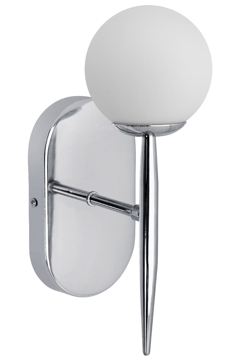 Modern Indoor Frosted Glass Globe Scone Chrome Wall Light H3078 With LED G9 Warm White