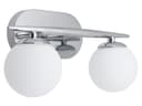 Modern Indoor Double Frosted Glass Globe Scone Chrome Wall Light H3079 With LED G9 Warm White