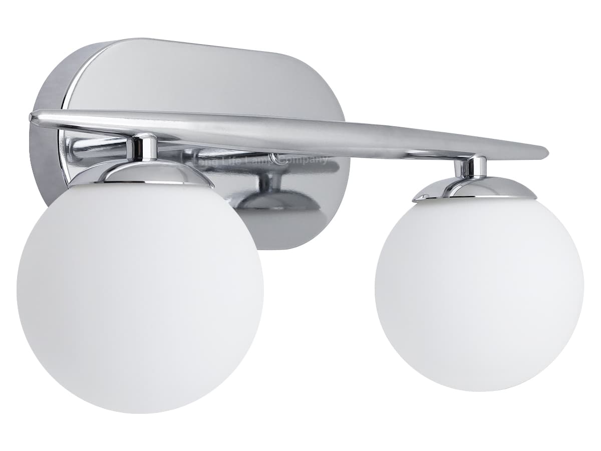 Modern Indoor Double Frosted Glass Globe Scone Chrome Wall Light H3079 With LED G9 Warm White