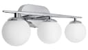 Modern Indoor 3 Frosted Glass Globe Scone Chrome Wall Light H3080 With LED G9 Warm White