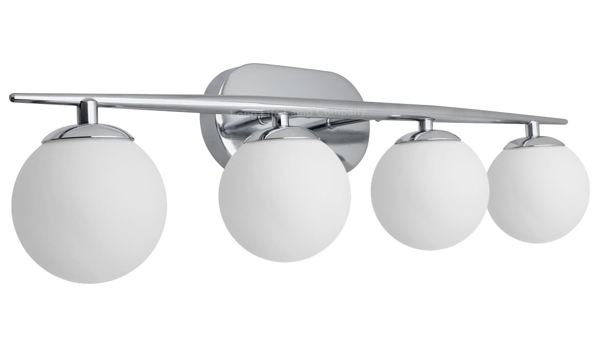 Modern Indoor 4 Frosted Glass Globe Scone Chrome Wall Light H3081 With LED G9 Warm White