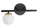 Modern Indoor Frosted Glass Globe Scone Matte Black Wall Light H3088 With LED G9 Warm White
