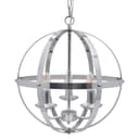 Industrial Ceiling 3 Light Globe Pendant Light Chrome Chained Lantern H3090