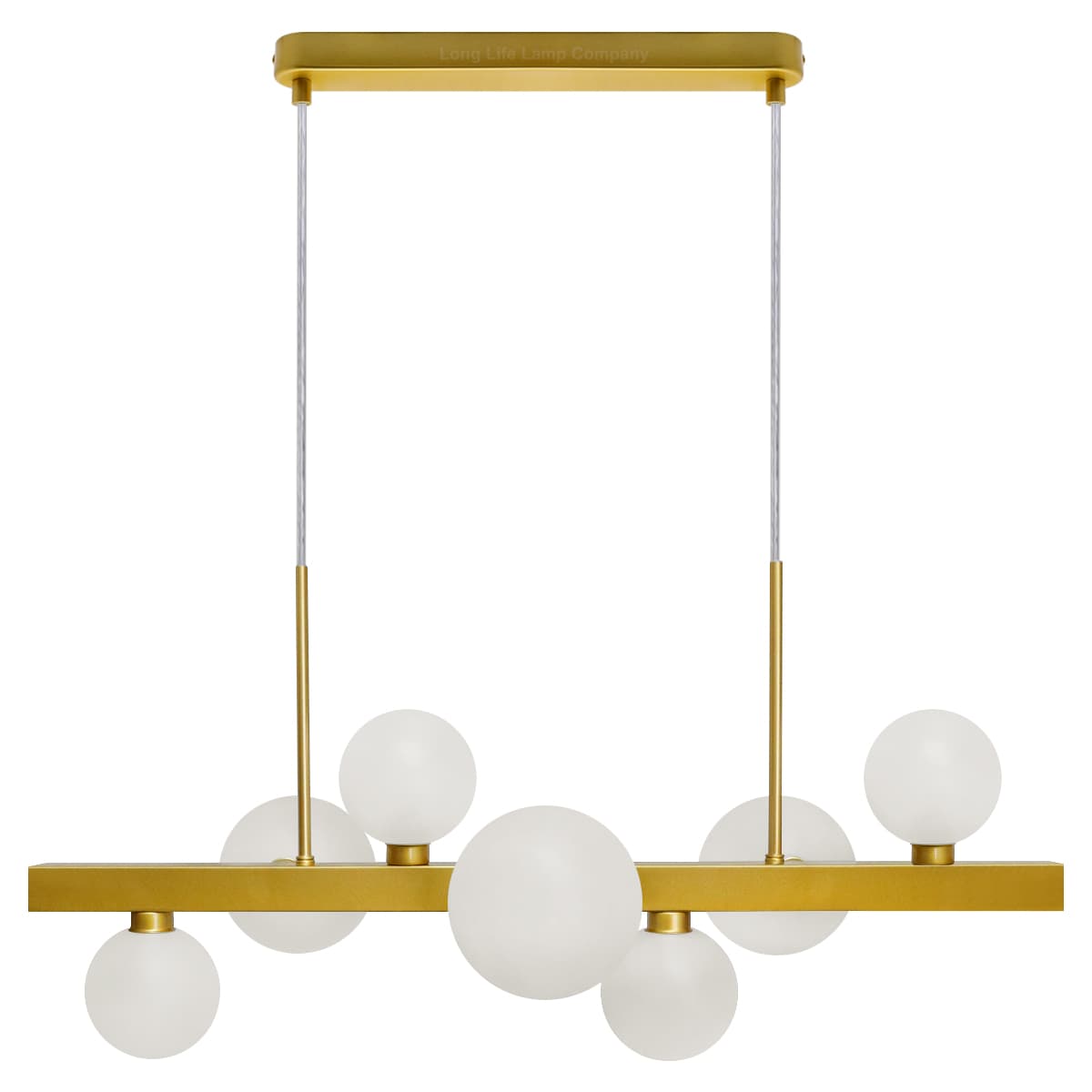 Modern Ceiling Golden Cluster Pendant Light Bar Globe Frosted Glass Lamp Shades H3089 With G9 LED
