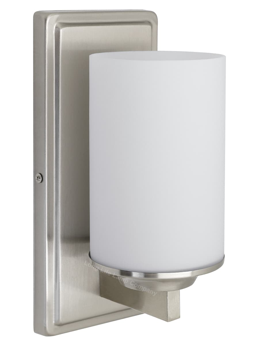 Rectangular Brushed Chrome Frosted Glass Shade Wall Light IP44 with G9 LED 5w Warm White