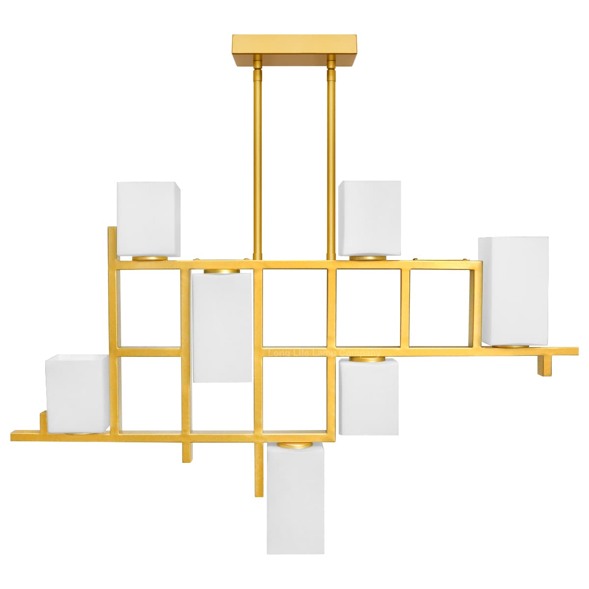 Modern Ceiling Gold Cluster Pendant Light Square Lamp Shades Frosted Glass H3094 With G9 LED