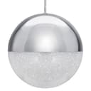 LED Ceiling Chrome Glass Globe Pendant Light CCT Natural Cool Warm White H3108