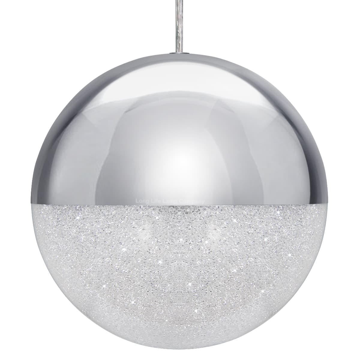 LED Ceiling Chrome Glass Globe Pendant Light CCT Natural Cool Warm White H3108