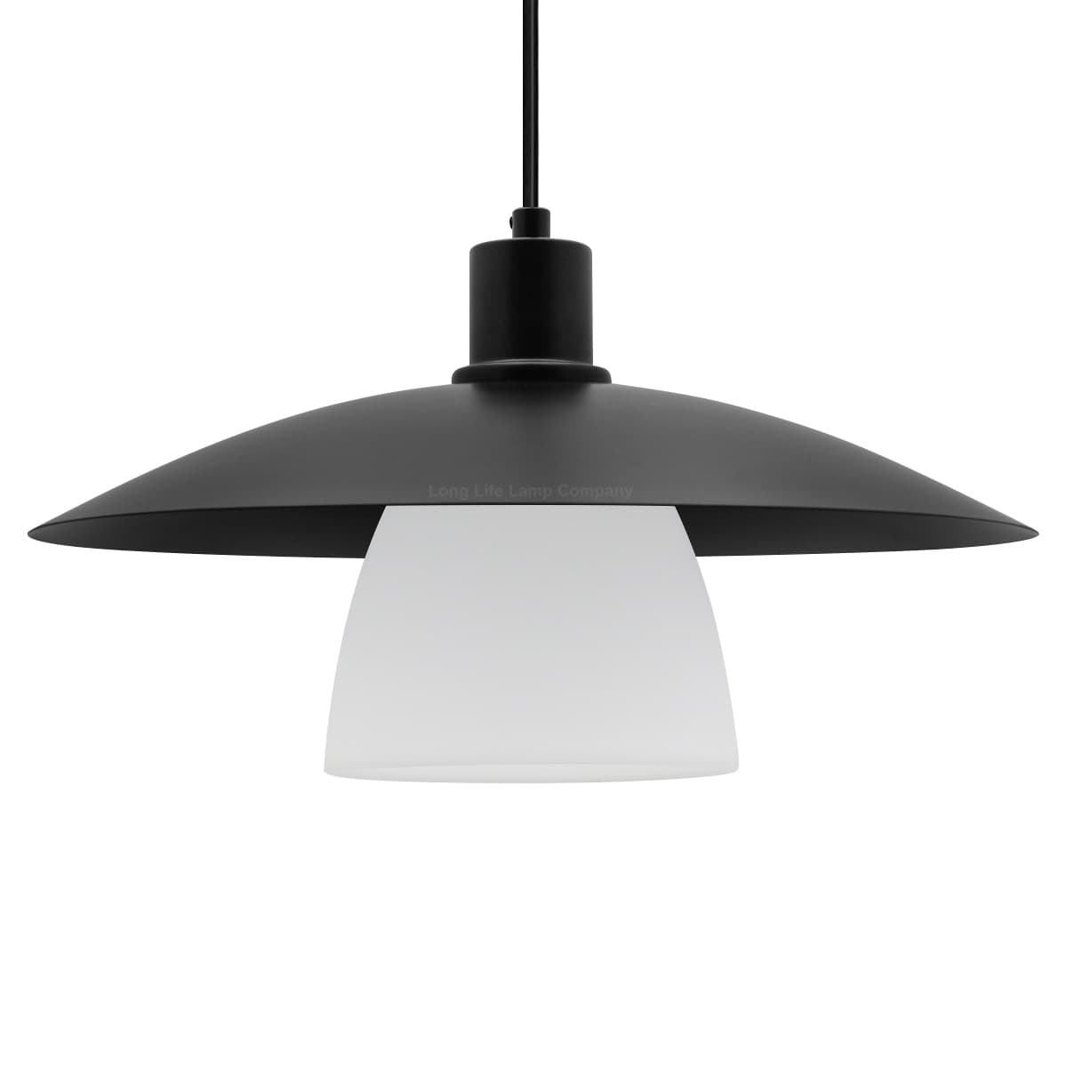 Modern Ceiling Pendant Light Black Frosted Glass H3114 