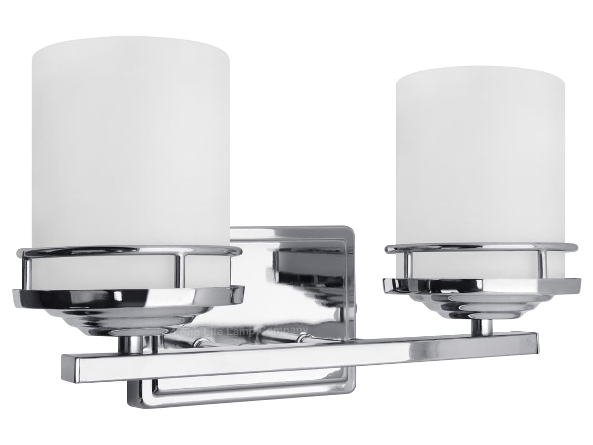 Modern Indoor Double Frosted Glass Sconce Chrome IP44 Wall Light H3101 With LED G9 Warm White