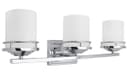 Modern Indoor 3 Frosted Glass Sconce Chrome IP44 Wall Light H3093 With LED G9 Warm White