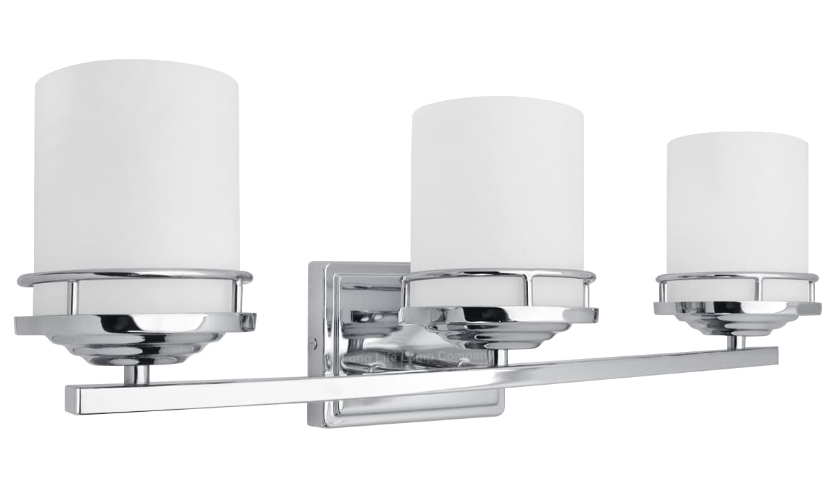 Modern Indoor 3 Frosted Glass Sconce Chrome IP44 Wall Light H3093 With LED G9 Warm White