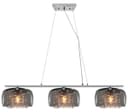 Modern Ceiling Crystal Droplet Pendant Light Triple Smoked Grey Glass H3103